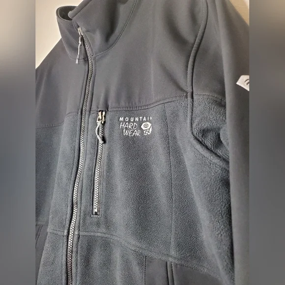 Mens Mountain Hardwear Soft Shell Fleece Jacket size Medium Black - Picture 3 of 16
